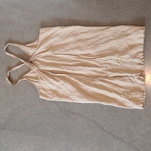 100% Linen Japanese cross back Apron Colour Sand
